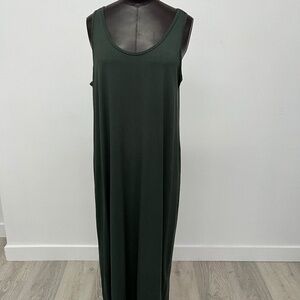 Dark Green Sleeveless Maxi Dress | Casual Lounge Resort Wear